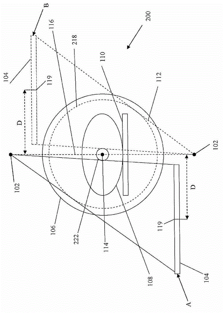 Method and device for large field of view imaging and detection and compensation of motion artifacts