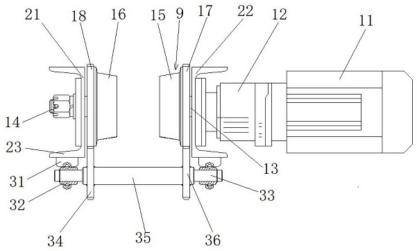 Double-driving-wheel anti-deviation ultra-low type end beam structure suspension crane