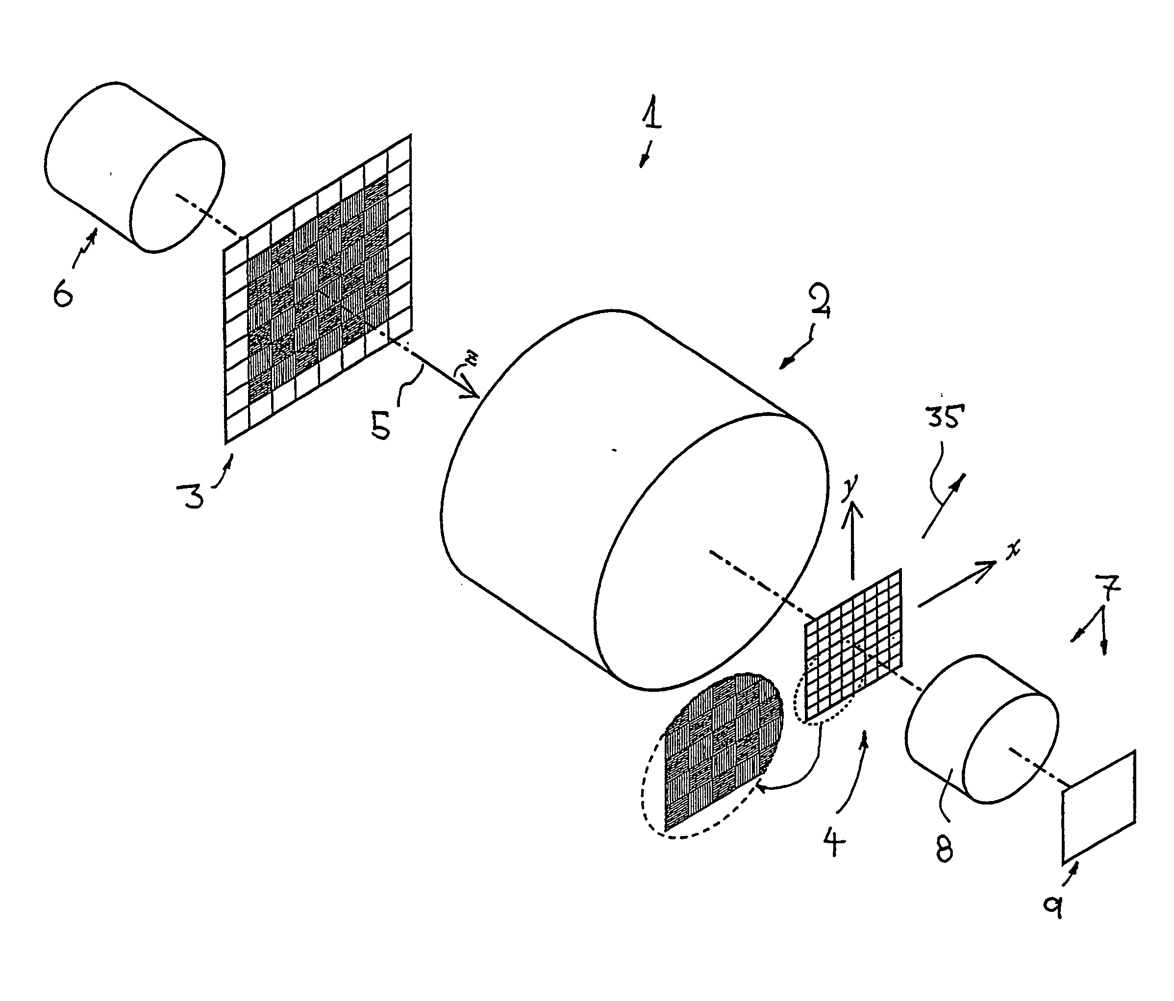Moire method and measuring system for measuring the distortion of an optical imaging system
