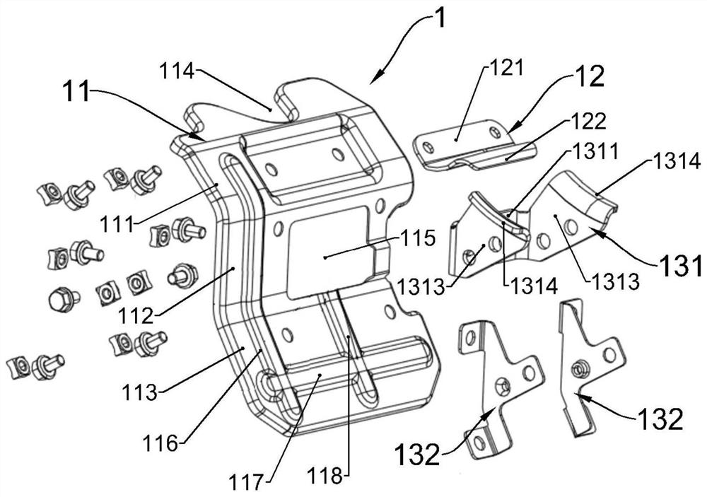 Flow guide structure for improving local high temperature of exhaust side of longitudinal engine assembly