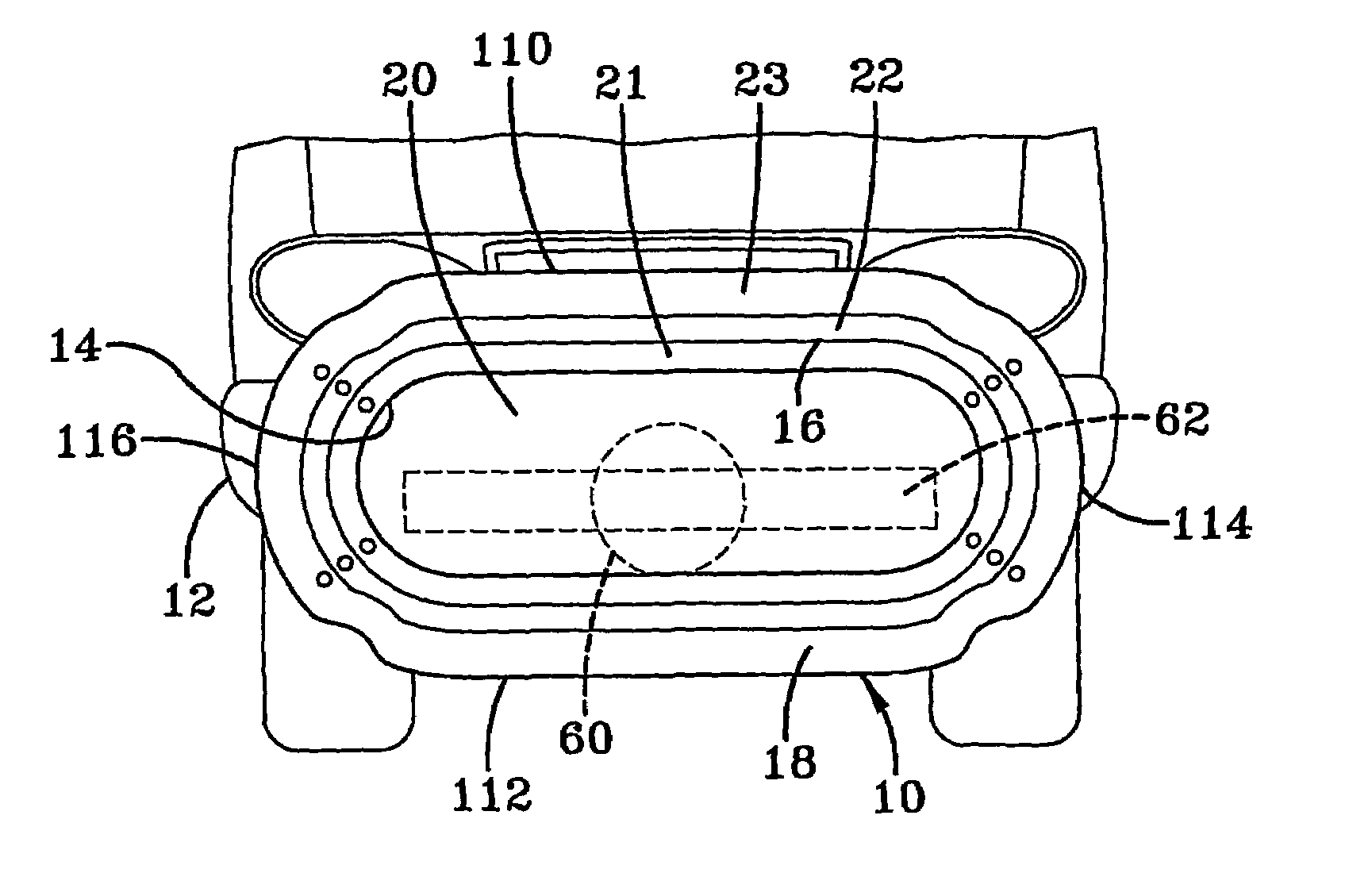 Bumper airbag with multiple chambers