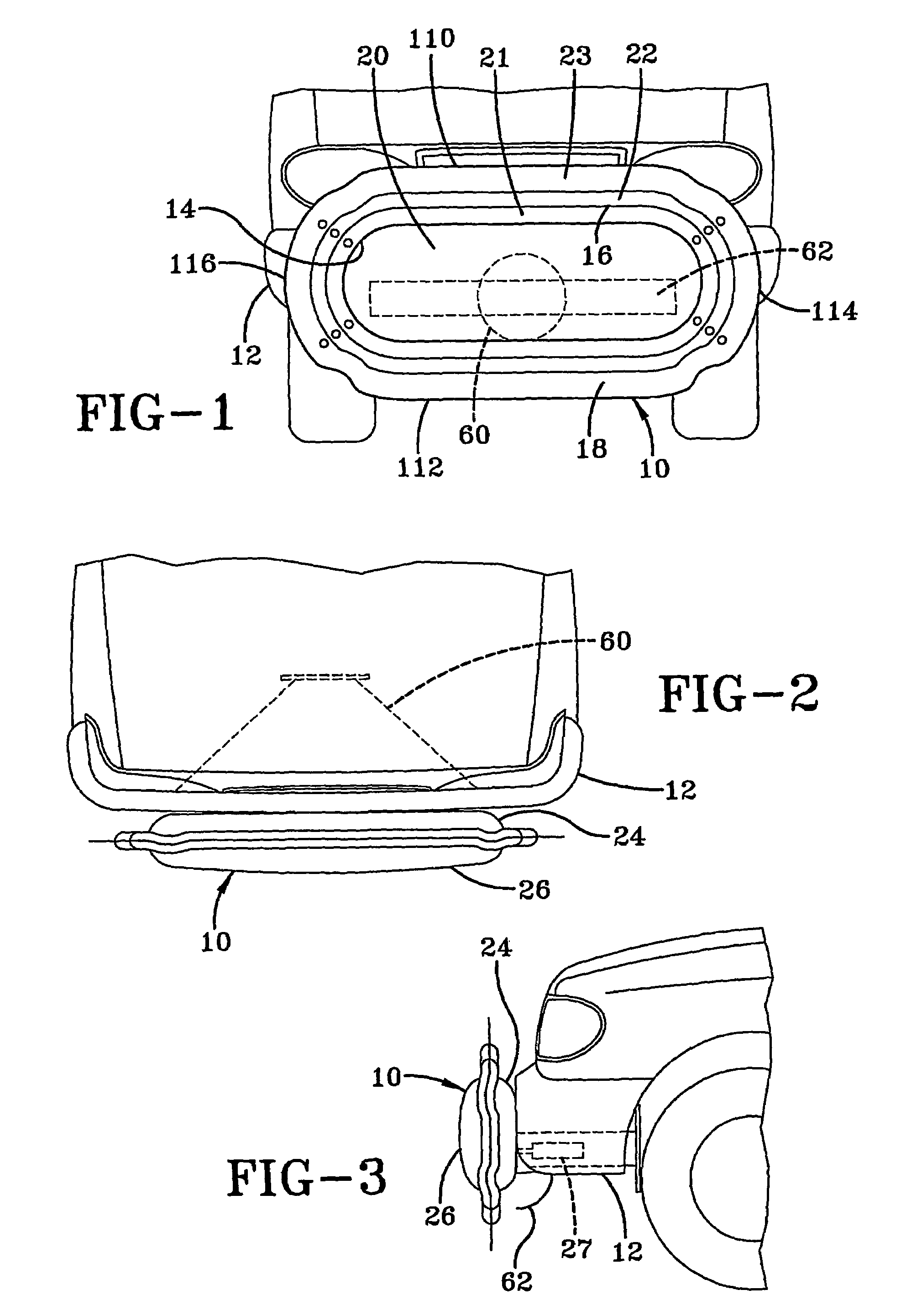 Bumper airbag with multiple chambers