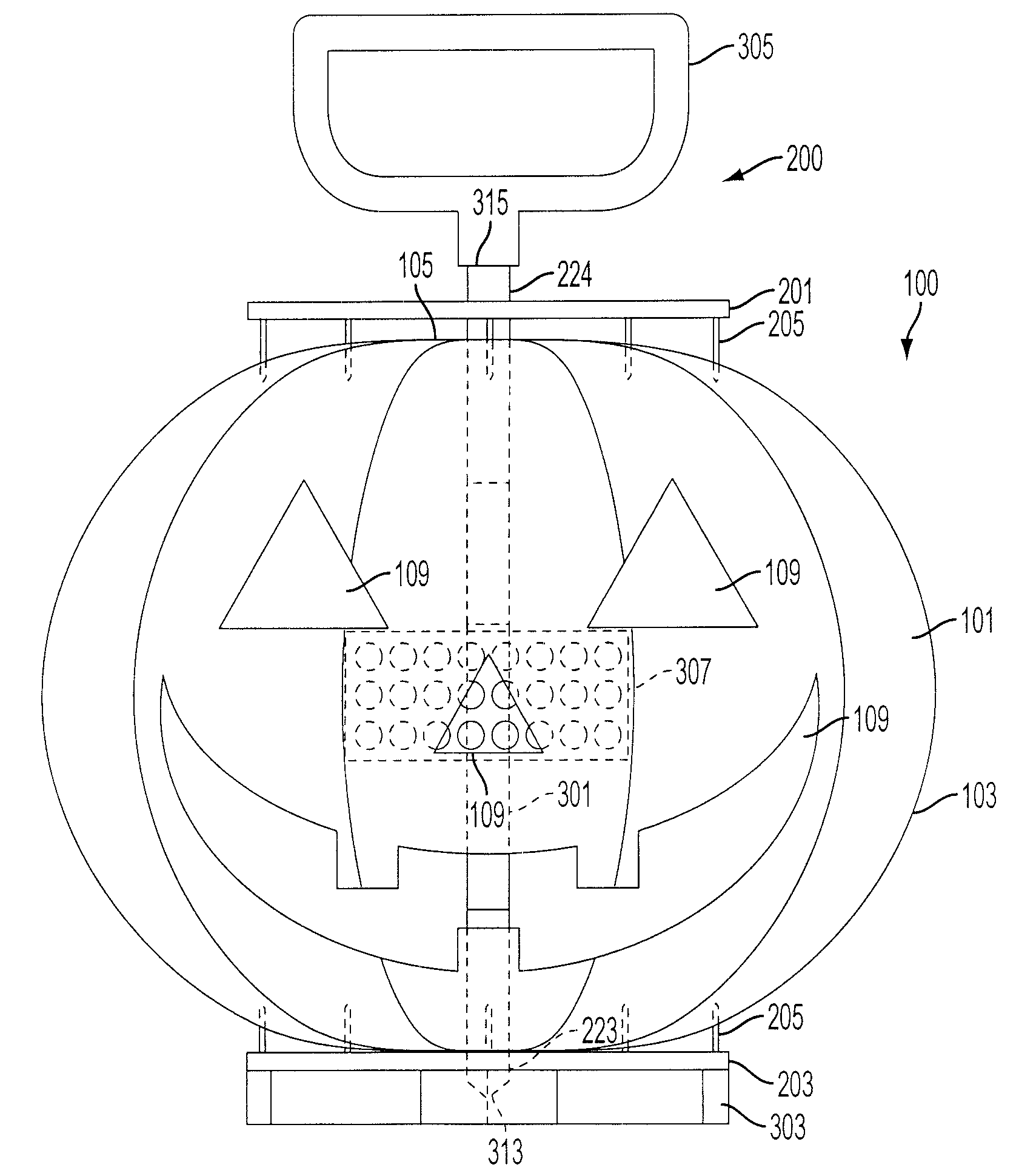 Device for Allowing Hand Transport of a Jack-O-Lantern