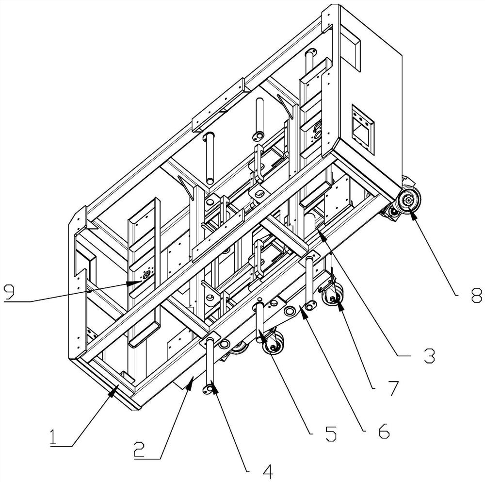 Frame supporting structure of omnidirectional carrying AGV and pallet truck