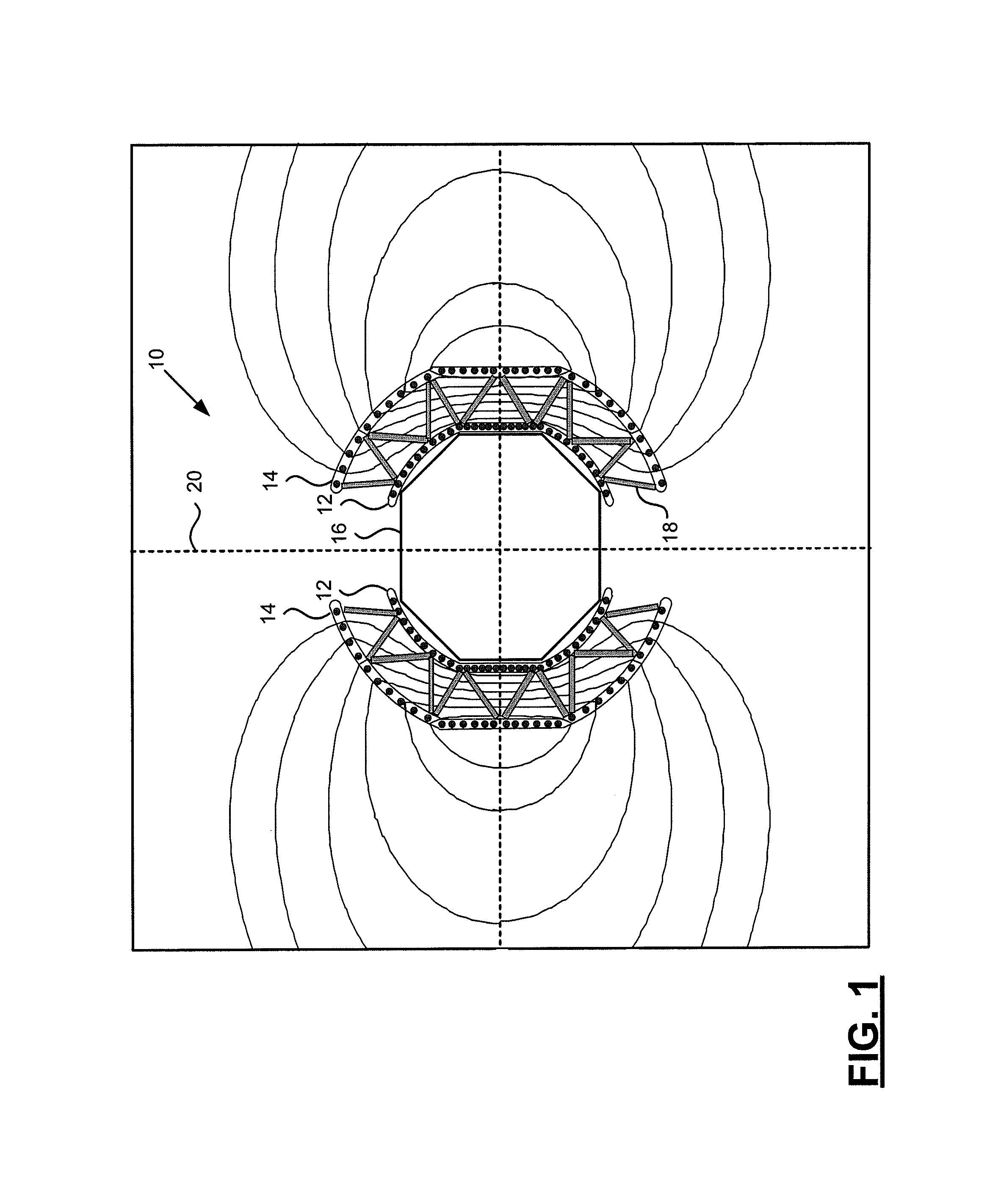 Radiation shield device and associated method