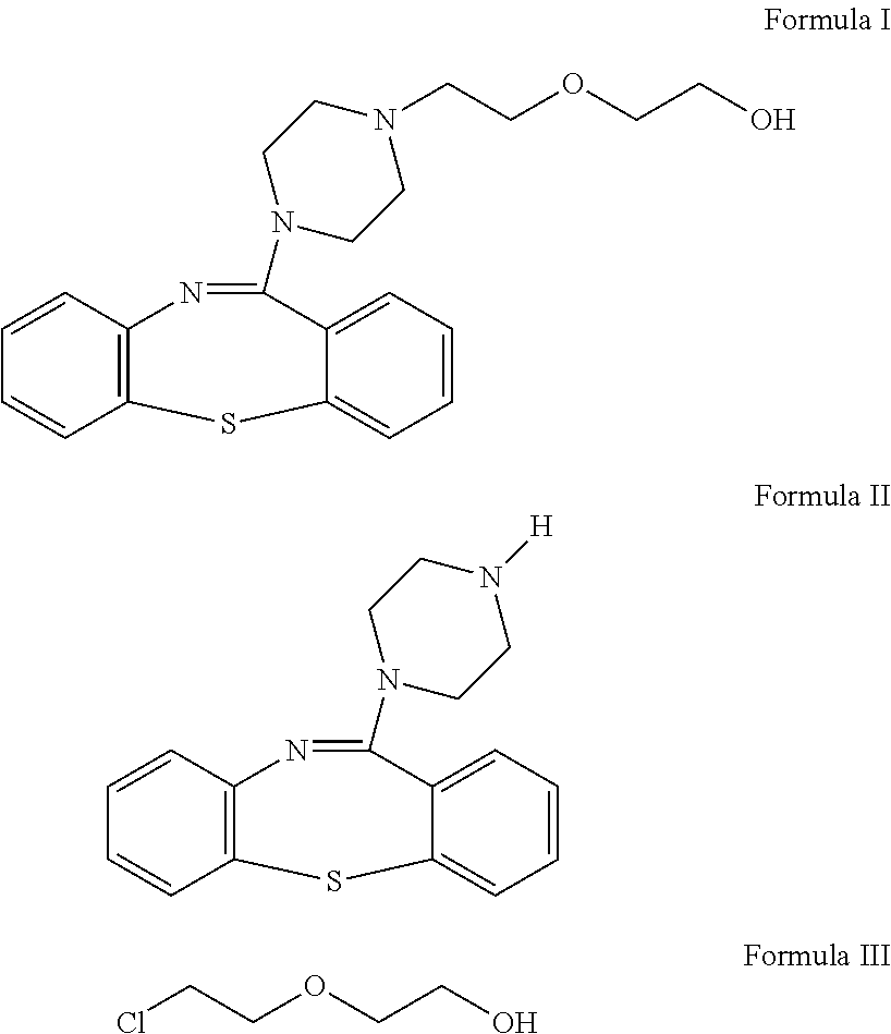 Industrial preparation of 11-[4-{2-(2-hydroxyethoxy) ethyl}-1-piperazinyl] dibenzo [b,f]-[1,4]thiazepine