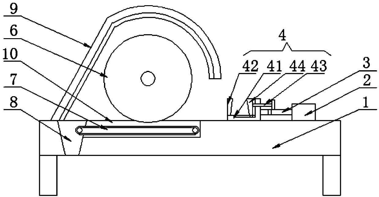 Roll shaft cutting device convenient to clean