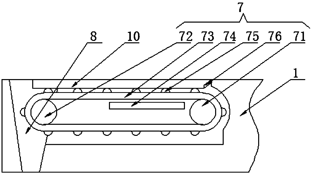 Roll shaft cutting device convenient to clean