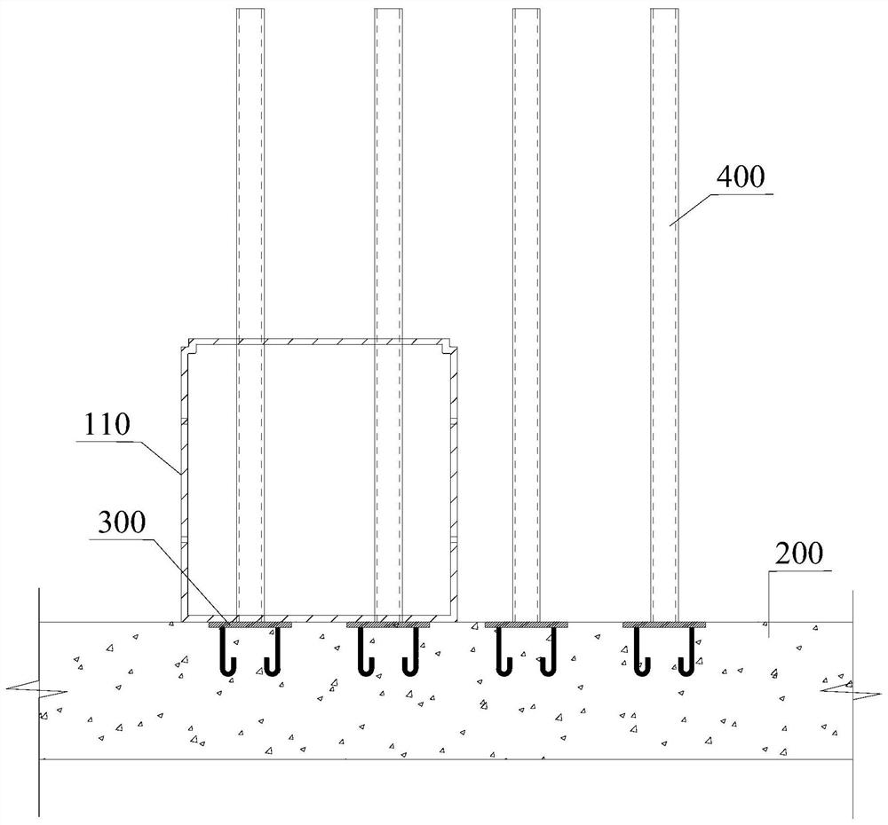 Construction method and installation structure of archaized building ridge anastomosis colored glaze decoration component