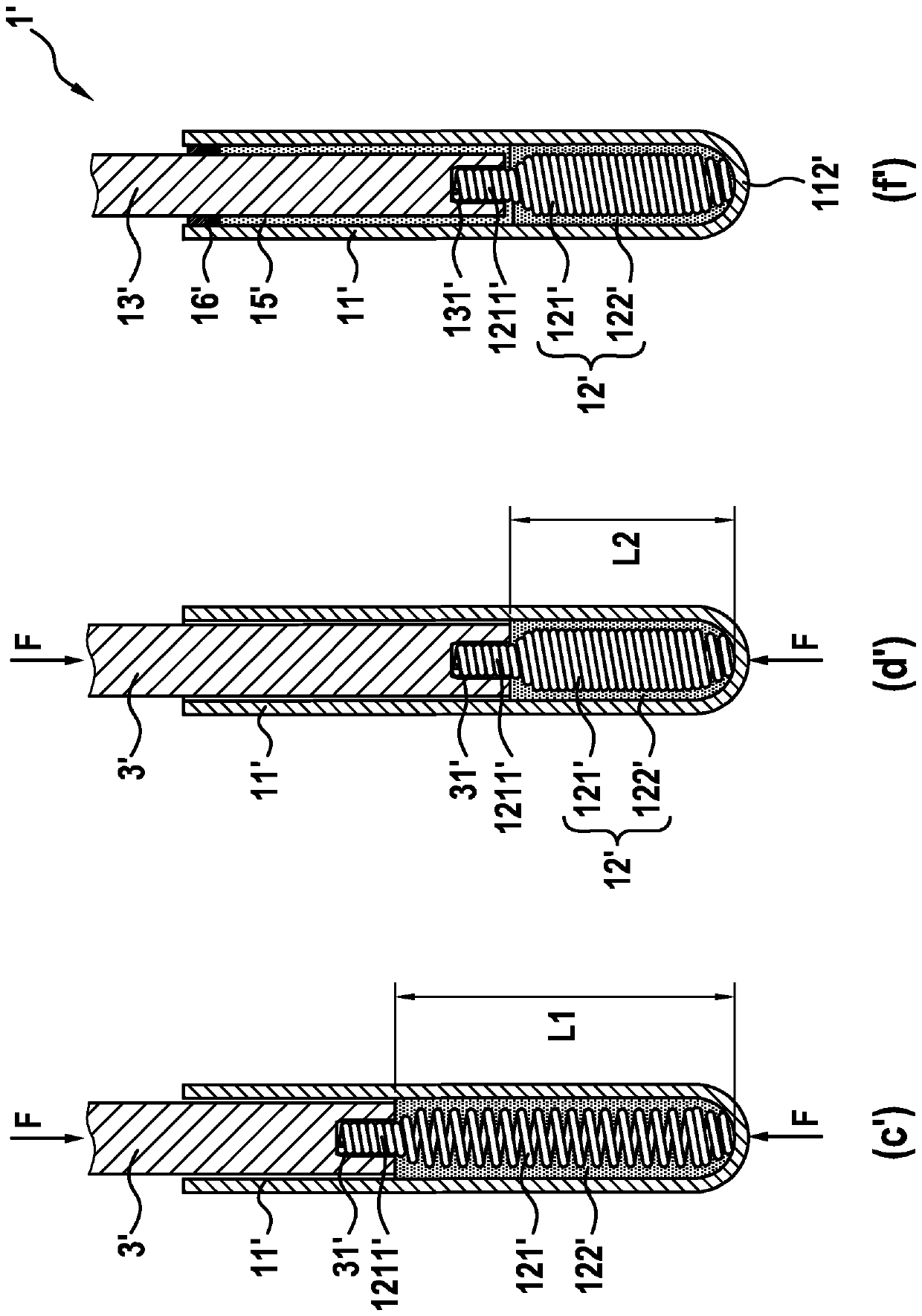 Heating body for electrically heatable glow plug with axially pressed heating insert and associated production method