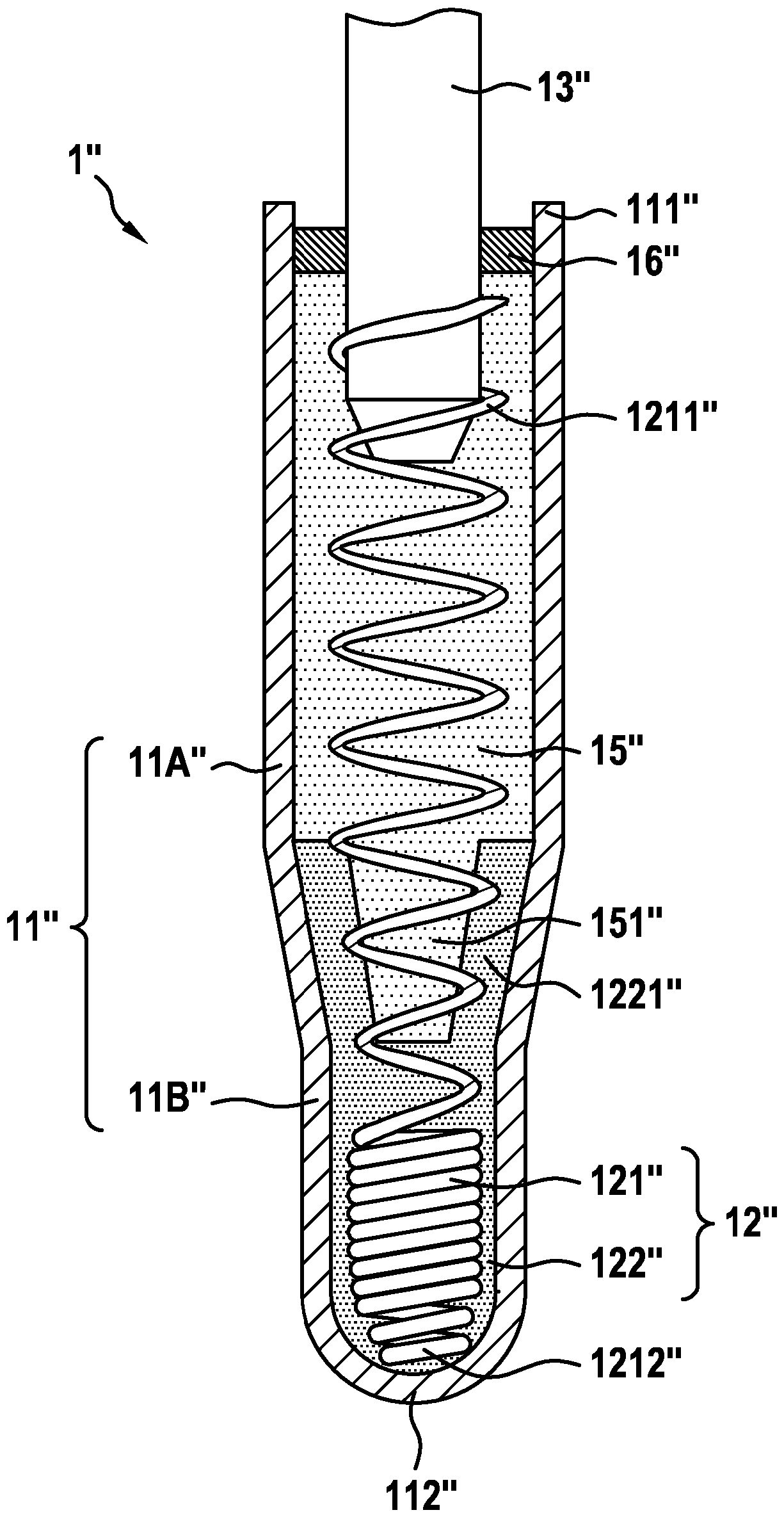 Heating body for electrically heatable glow plug with axially pressed heating insert and associated production method