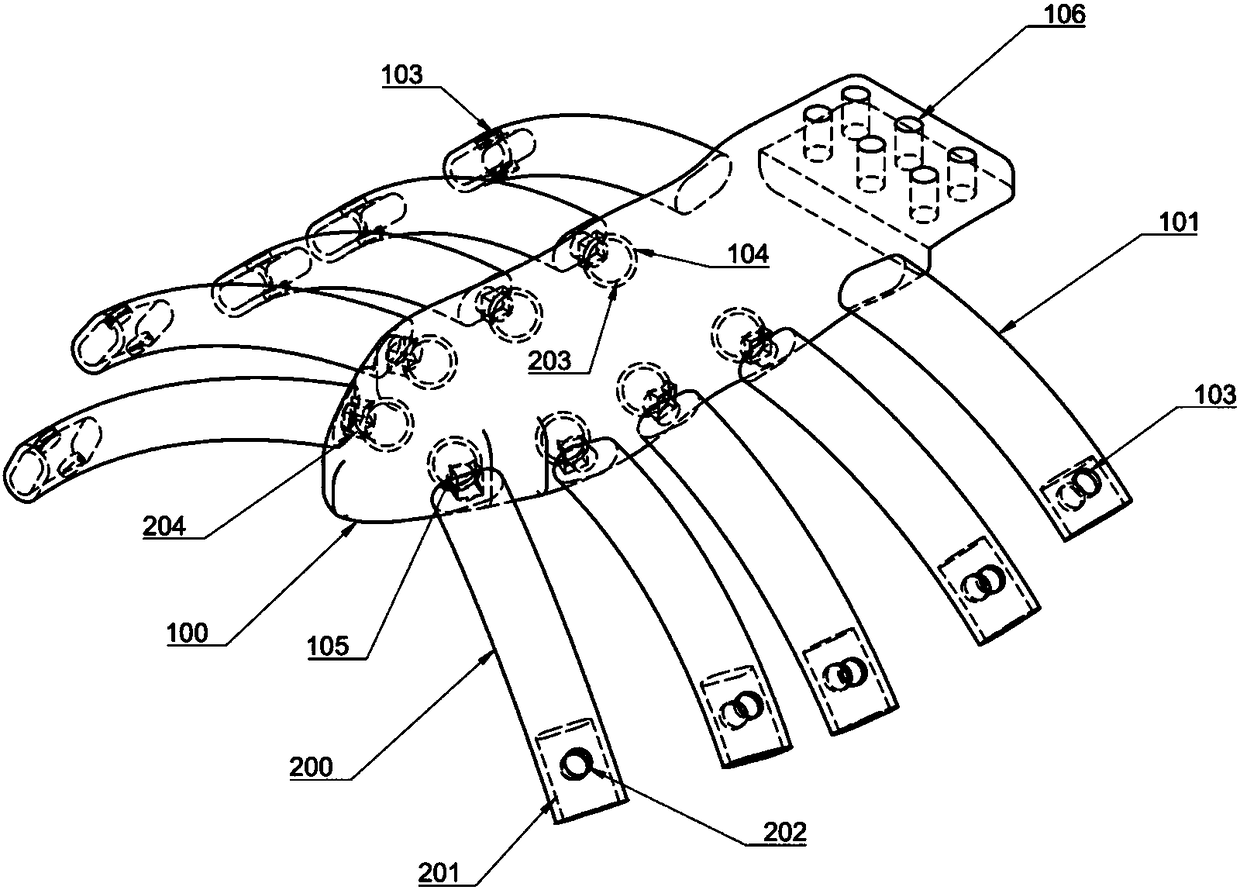 3D printed connecting structure of artificial sternums and artificial ribs with movable joints