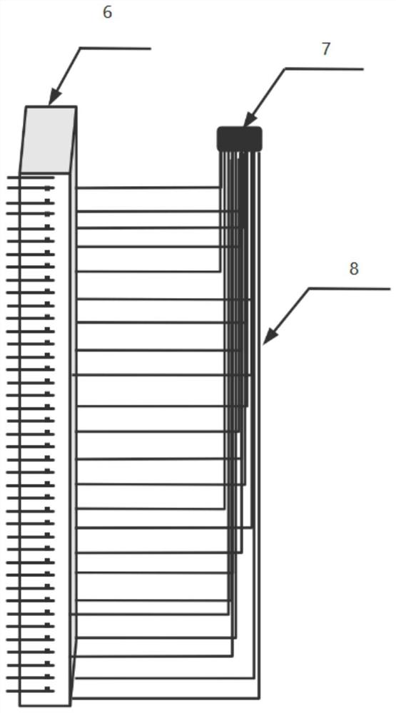 Liquid level measuring system based on optical fiber array liquid level sensor, preparation method and use method