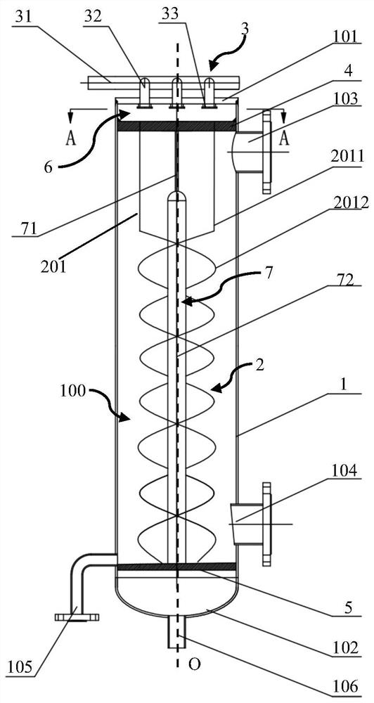 Heat exchange device for condensing VOCs gas and working method