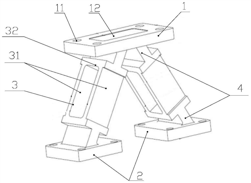 Heat dissipation flexible supporting leg for assembling and adjusting large space camera