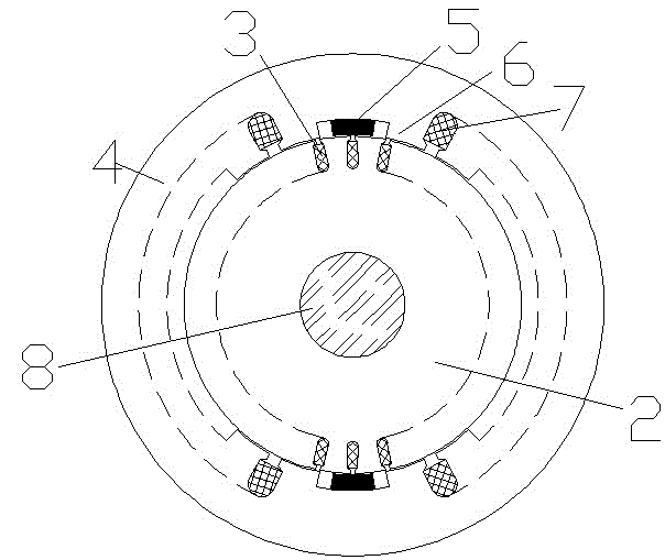 Mixed-excitation synchronous motor with tripolar combination