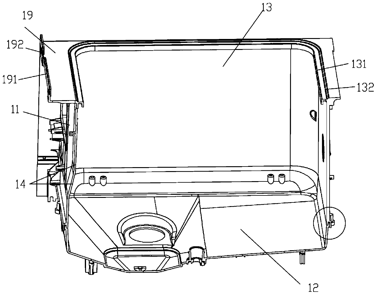 Inner container structure of dish washing machine