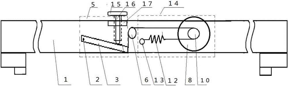 Level bubble scale wheel disc combined type railway gauging rule