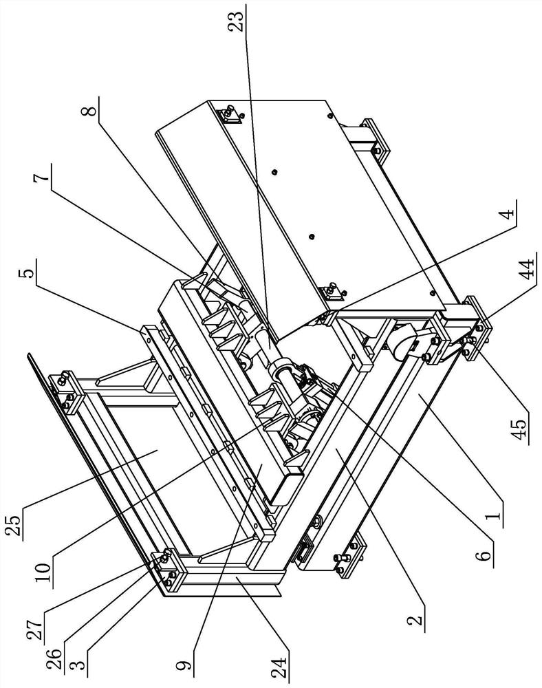 Trolley tilting mechanism for static pressure molding line