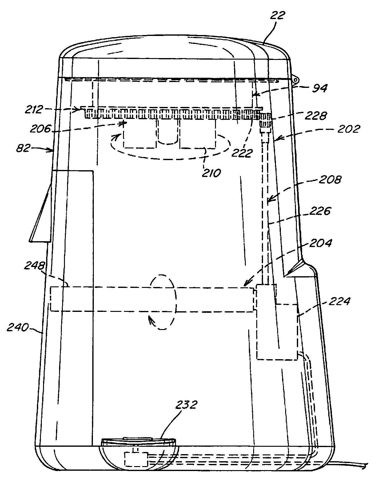 Waste disposal device including rotating cartridge coupled to lid