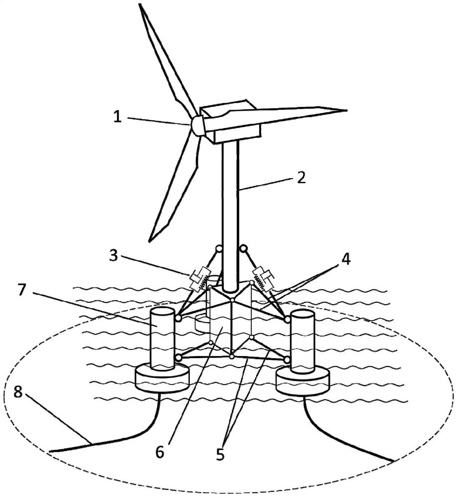A floating fan platform based on suspended vibration damping device