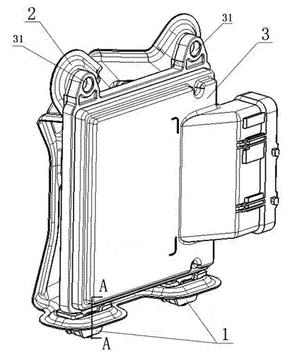 Electronic control unit (ECU) mounting structure for automobile