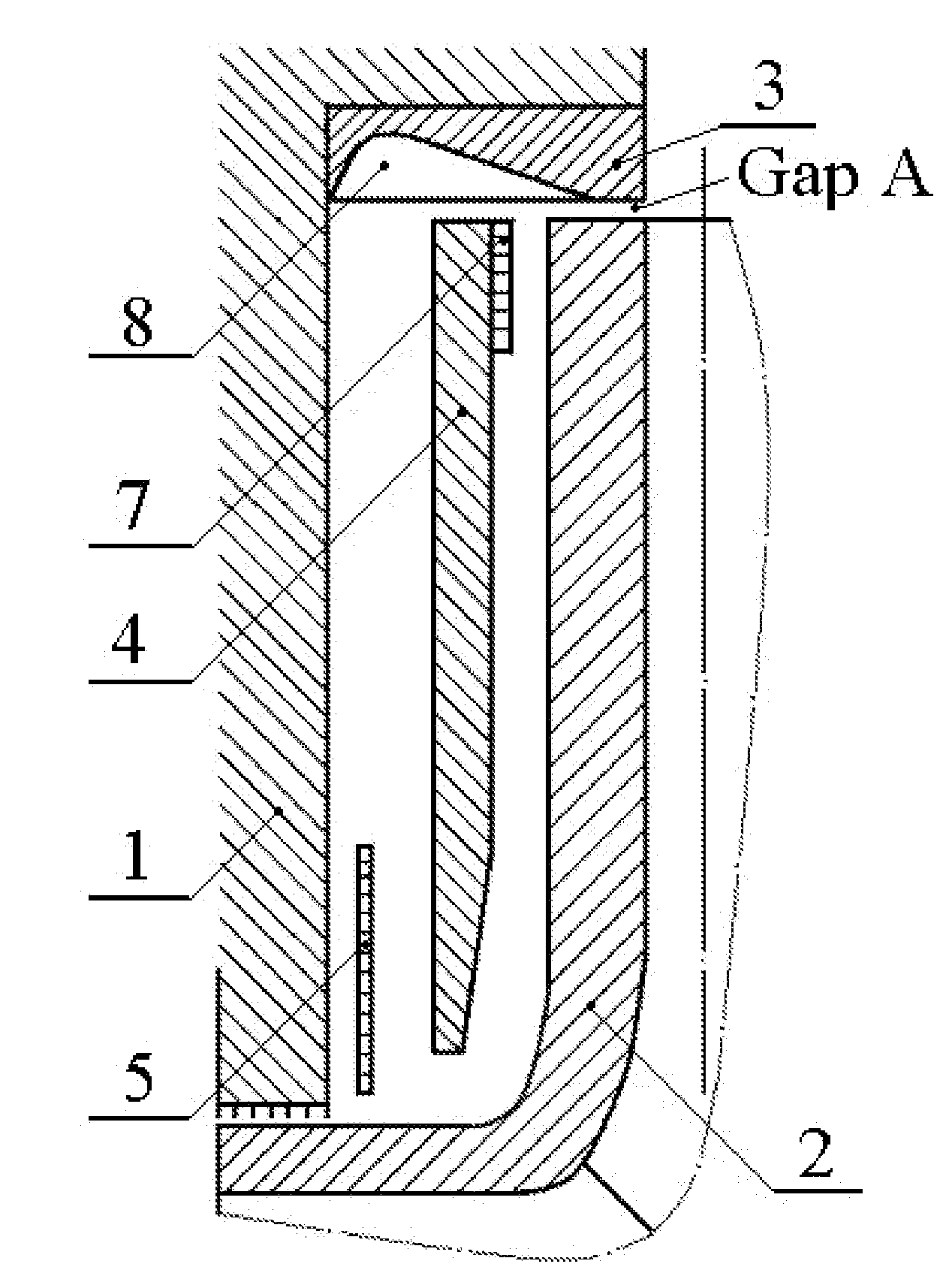 Method and device for reducing axial thrust and radial oscillations and rotary machines using same