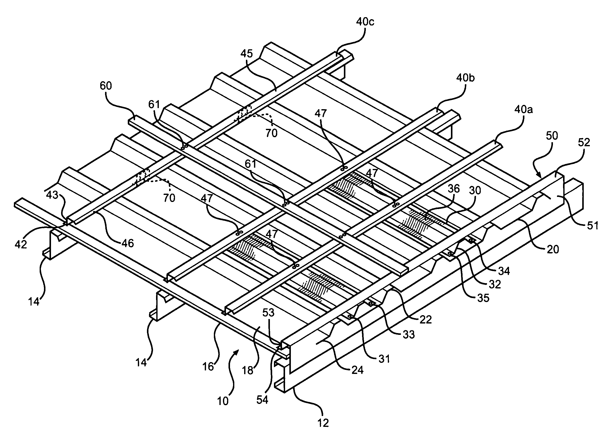 Roofing system support assembly