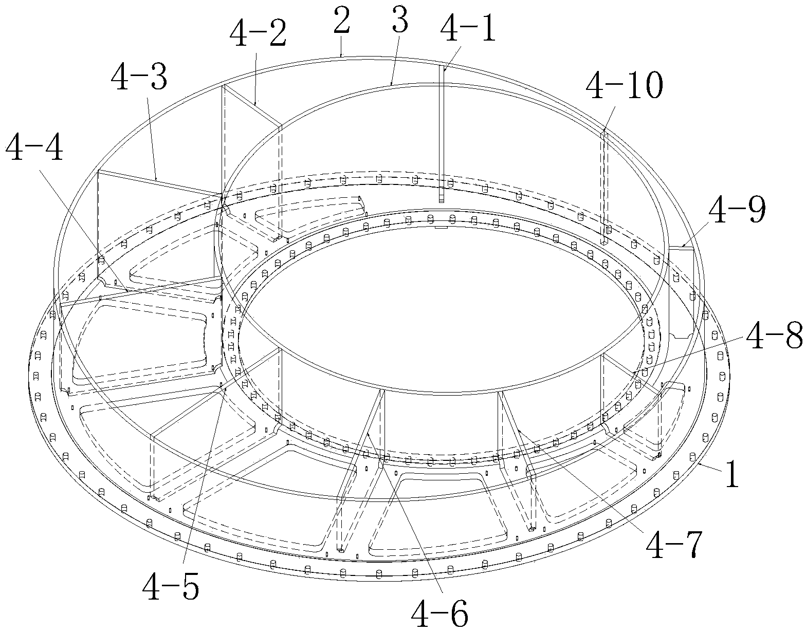 Processing method of eccentric full-revolving steering oar device base