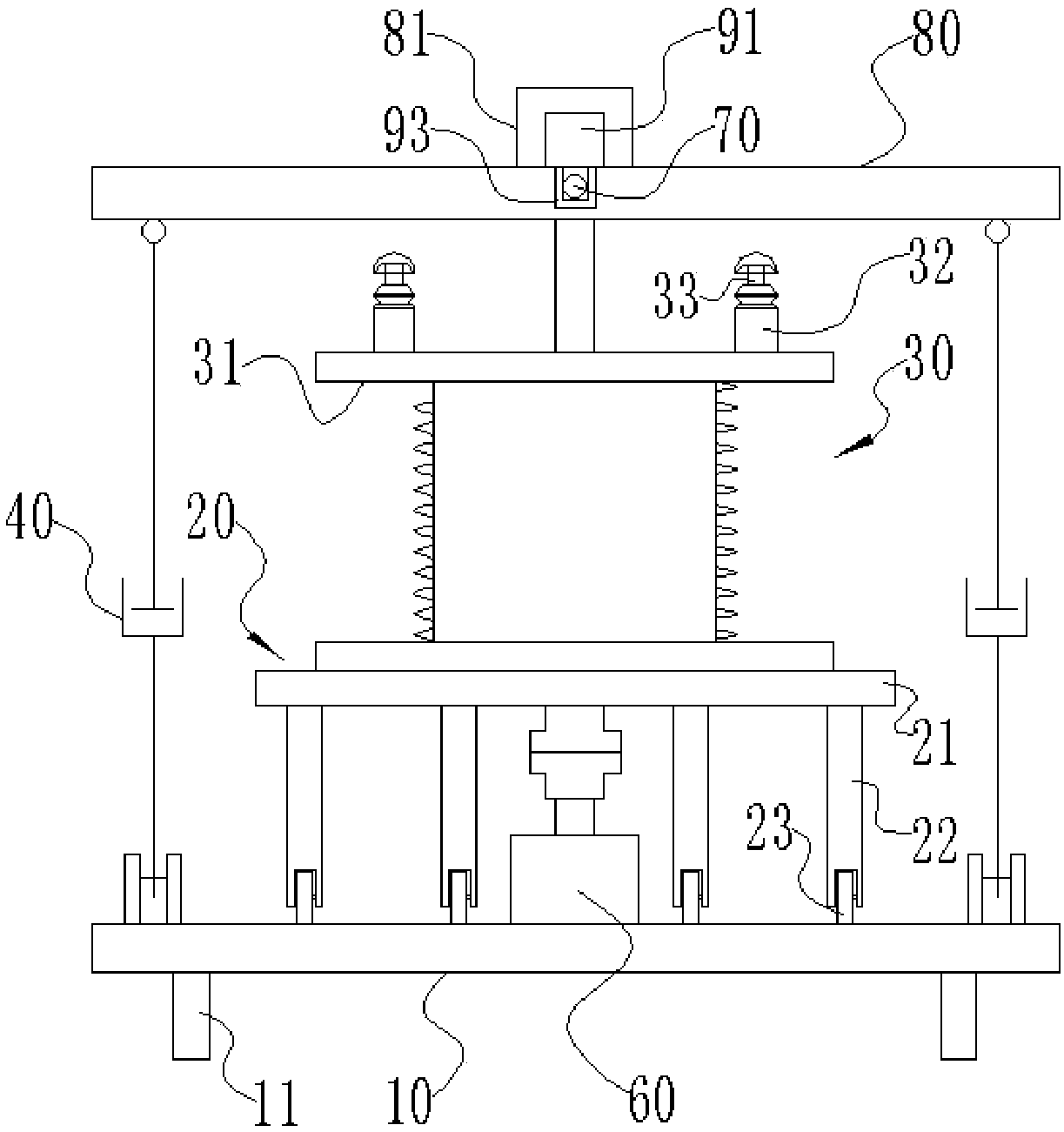 Cable winding and unwinding device, cable winding and unwinding equipment and cable winding and unwinding method