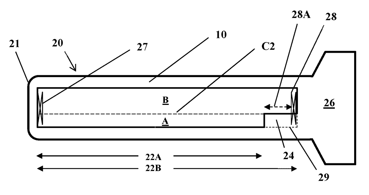 Slotted battery cavity for multiple cell sizes