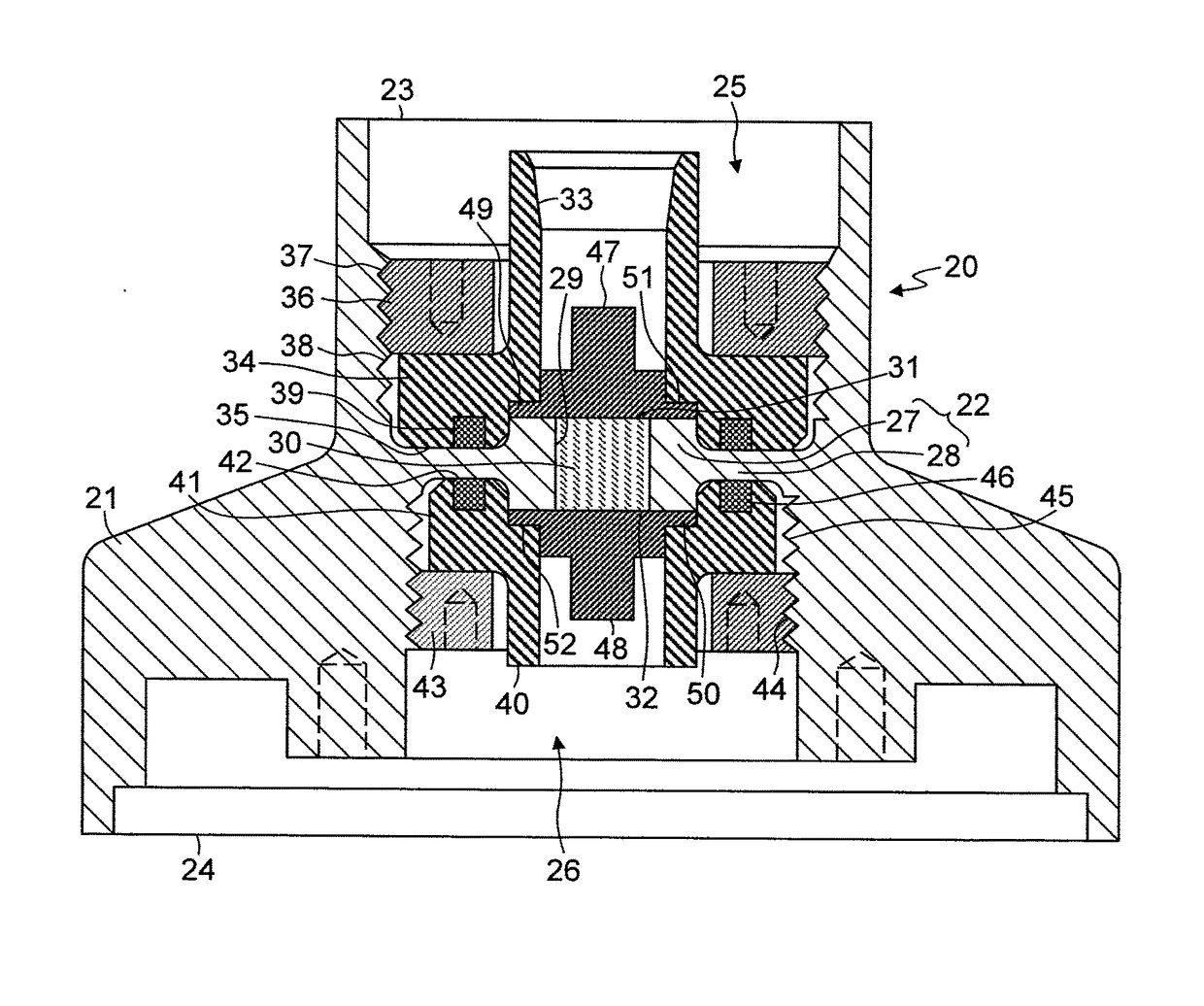 Housing Part for a Measurement Device Having a Microwave-Permeable Glass or Ceramic Window