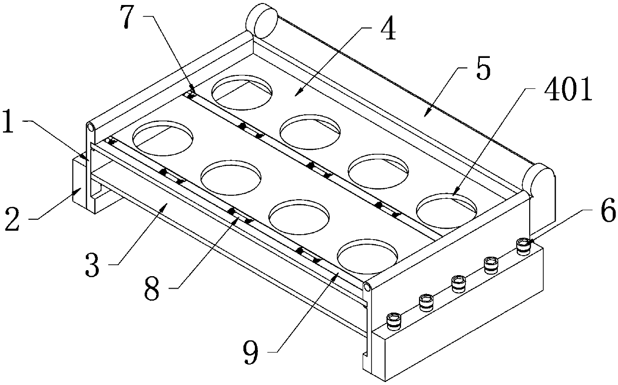Pear-shaped bottle liquid-preparation tray rack for chemical-physical laboratory