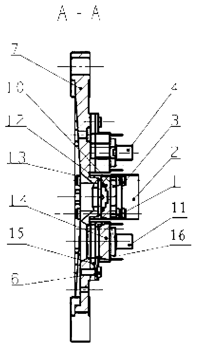 Splicing implementation device for linear-planar array mixed configuration charge coupled device (CCD) focal surfaces of surveying and mapping camera