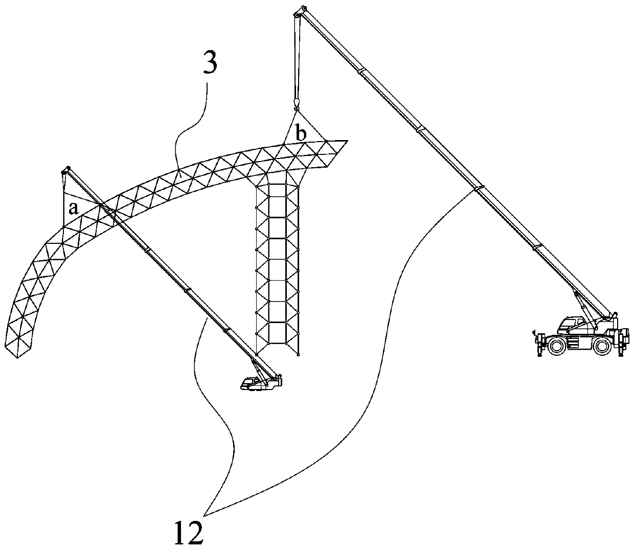 Installation method of long-span welded ball net rack