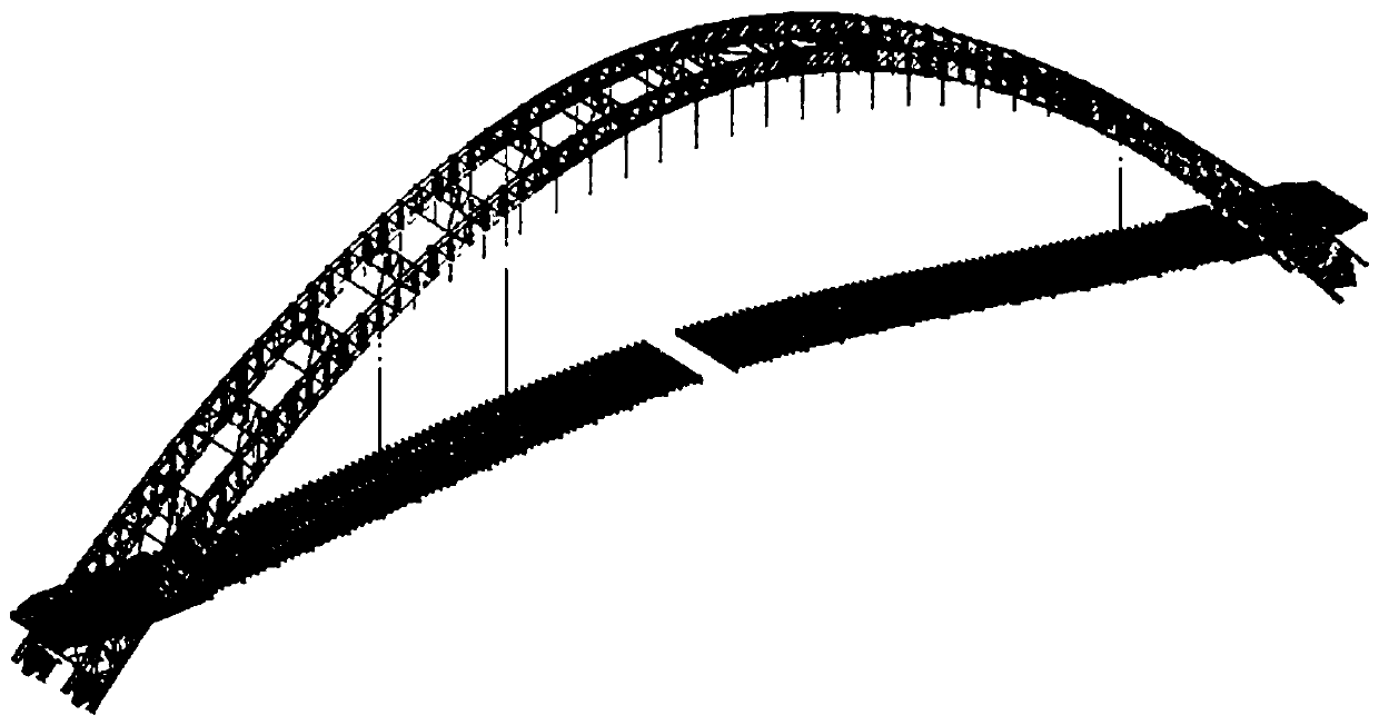 Arch bridge grid beam hoisting displacement control method capable of eliminating temperature influence