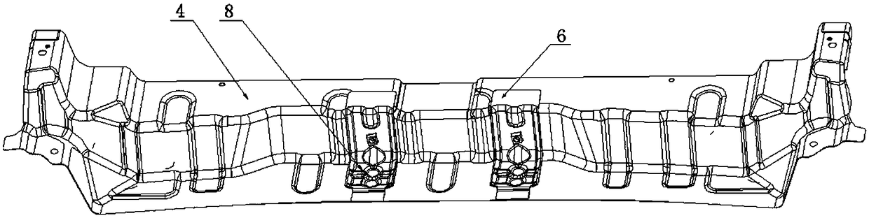 Rear floor front stiffening beam assembly