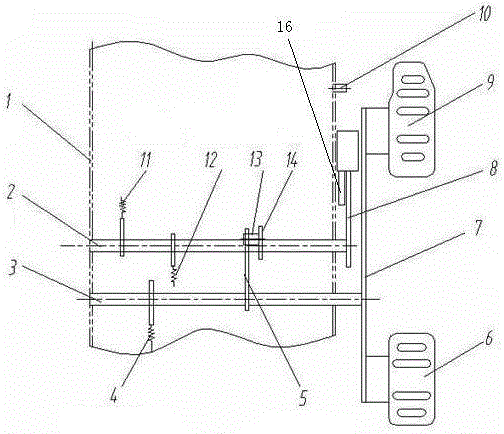 Accelerator braking device applied to riding type lawn mower and working method of accelerator braking device