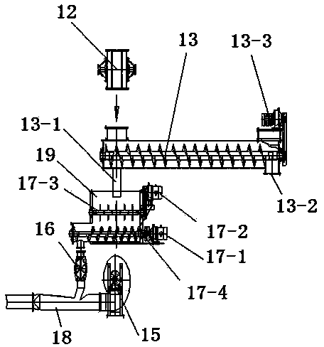 Dual-purpose hot blast heater system with automatic material returning system for burning wood bits through spraying and burning miscellaneous trees and use method of dual-purpose hot blast heater system