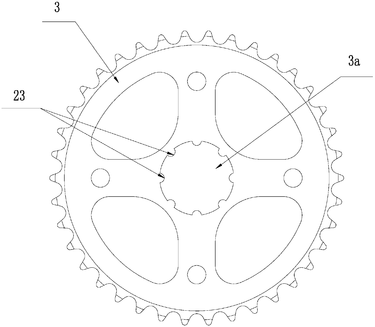 Primary-gear-gearing-down compact-type mid-motor