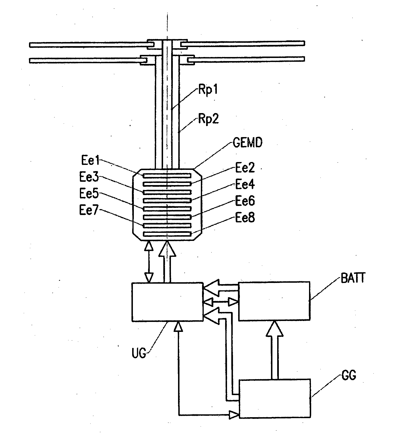 Electromagnetic power transmission for a rotary-wing aircraft or a fixed-wing aircraft
