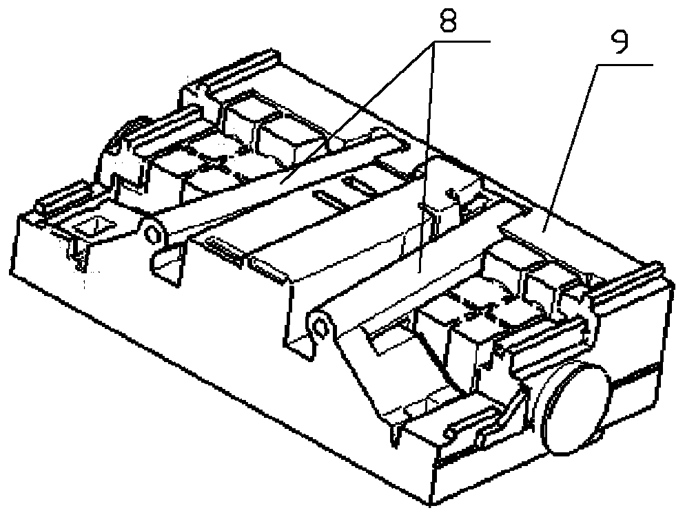 T-bed body split core method based on additive manufacturing