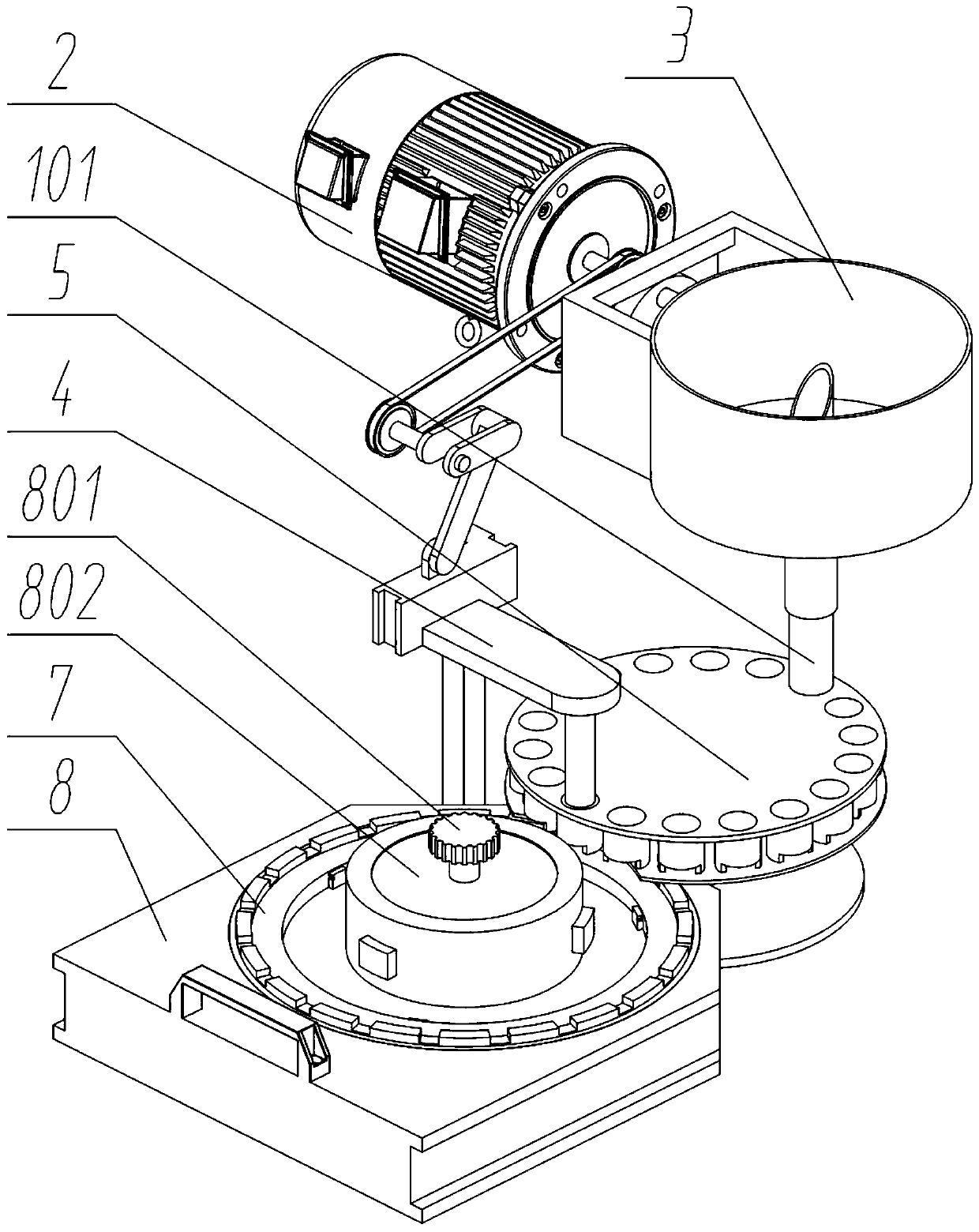 Large bearing roller press-in assembling device for bearing production