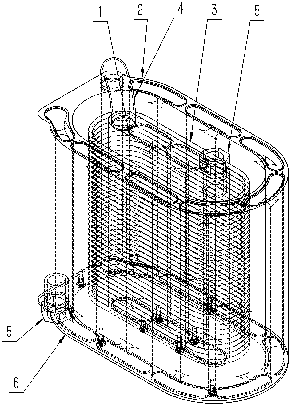 Concentric double-layer energy-saving quick heating type electromagnetic induction heating unit