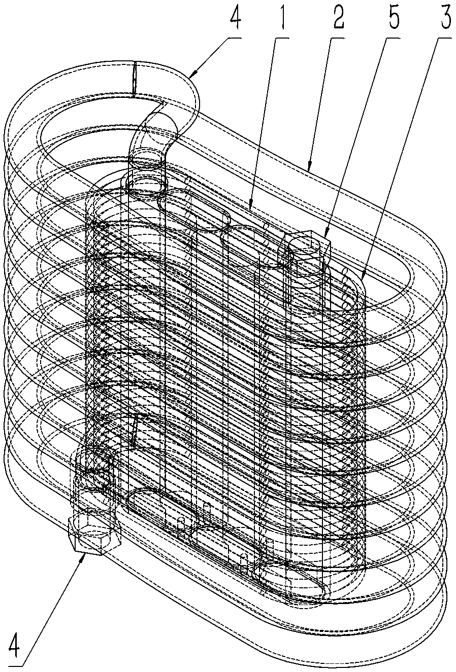 Concentric double-layer energy-saving quick heating type electromagnetic induction heating unit