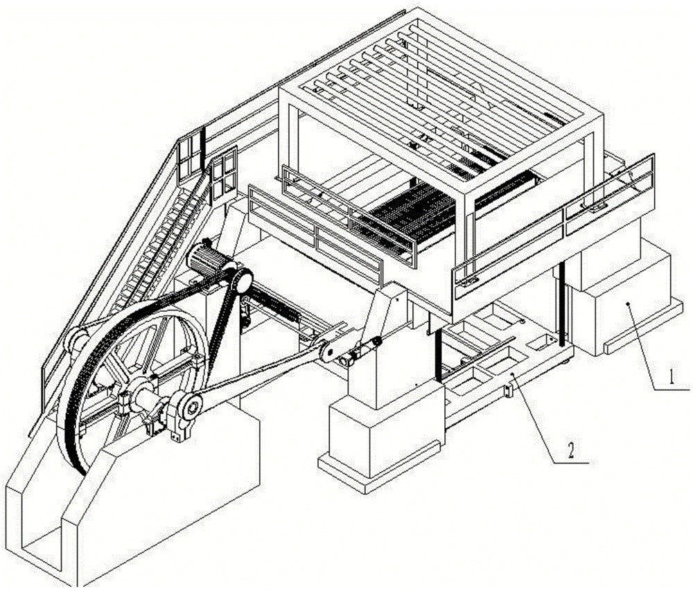 A lifting method and device for feeding frame saw blocks