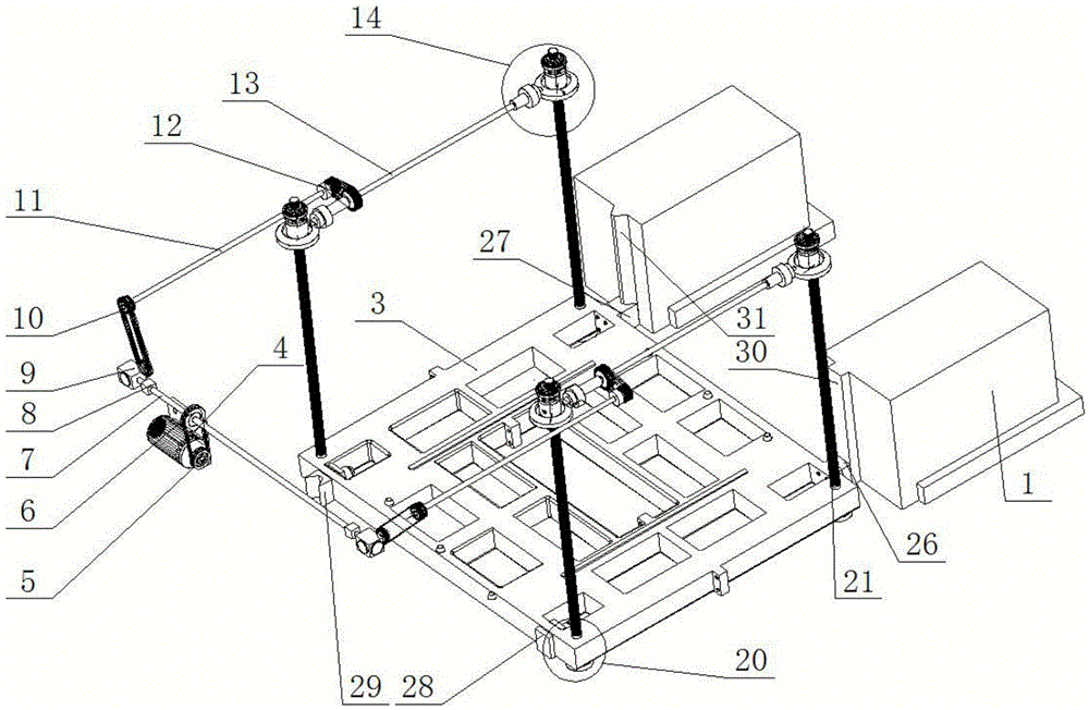 A lifting method and device for feeding frame saw blocks