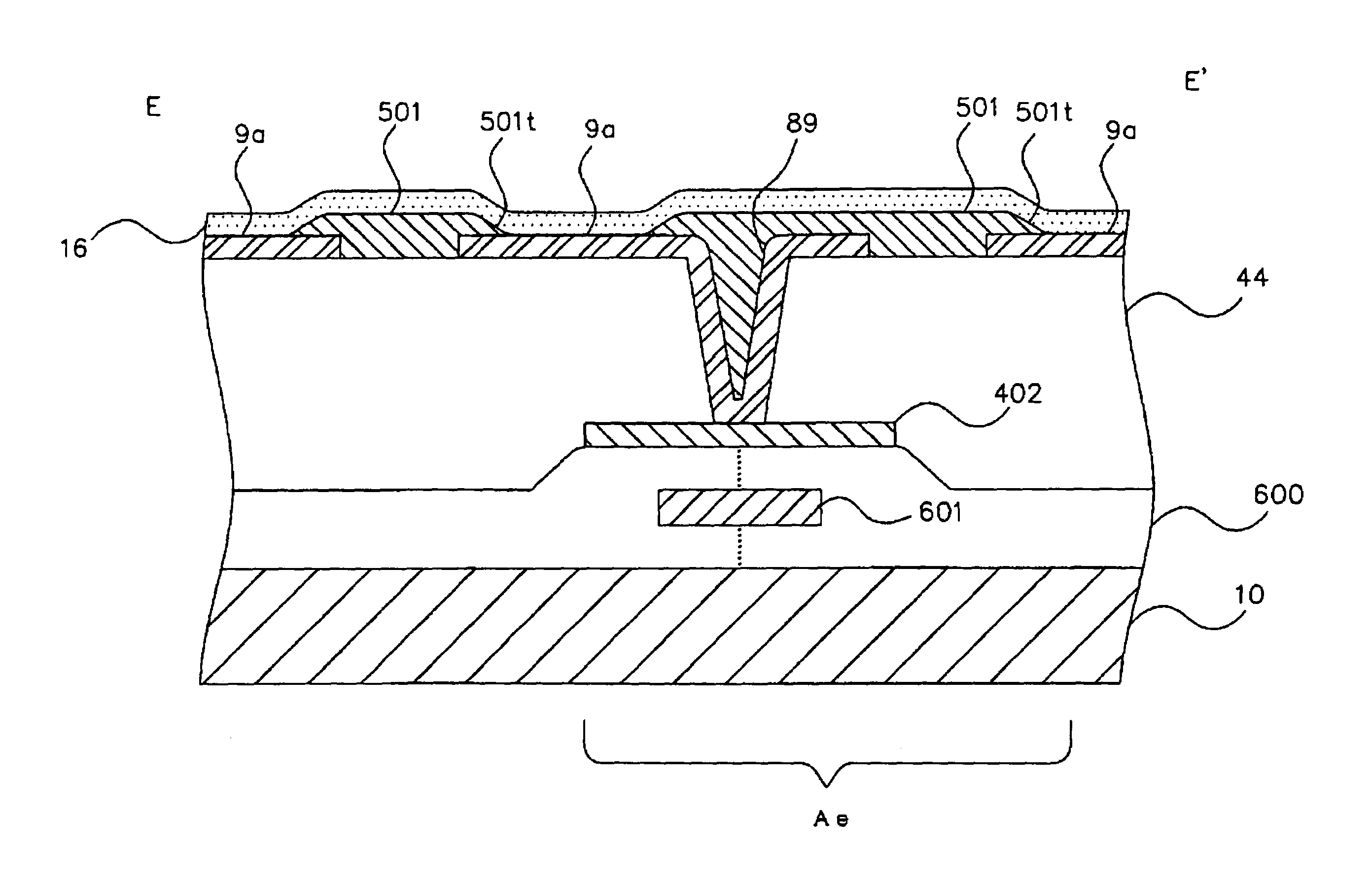 Electro-optical having a configuration to prevent generation and trapping of material residues