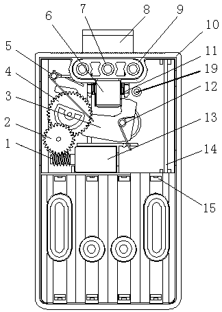 Motor unidirectional control, self-spring lock with detached teeth