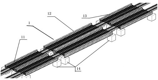 A method for strengthening the line of multi-span portable beams erected by combined steel large beams